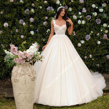 Summer Bright Sleeveless Women Wedding Dresses Flower Print Custom Made Bridal Gowns Mopping Length Princess Vestidos De Novia