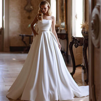 Eightree Formal A-Line Wedding Dresses Spaghetti Straps Backless Bridal Dress Boho Wedding Evening Prom Gowns bestidos de novia