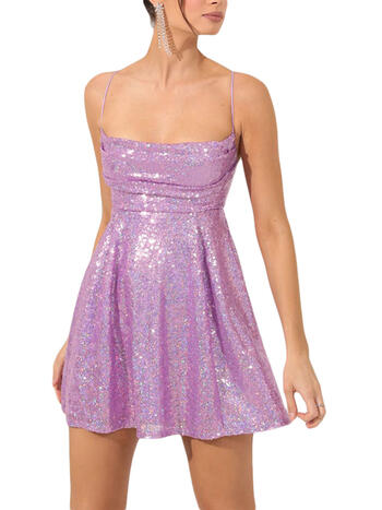 Women Sparkly Sequin Dress Glitter Spaghetti Strap Sleeveless Short Dress Fashion Eras Tour Dress