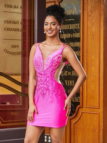 Sexy Sparkly Stone Beaded Mini Homecoming Dress Spaghetti Straps Backless Cocktail Party Gown A-line Sleeveless Prom Dress