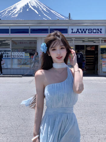 Elegant Sweet Blue Chiffon Dress Women Beach Casual White Midi Dress Korean Fashion Evening Party Sleeveless Y2k Vintage Summer