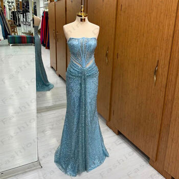 2024 Women's Prom Dresses Mermaid Sexy Off Shoulder Sleeveless Princess Evening Gowns Vintage Fashion Celebrity Formal Party De