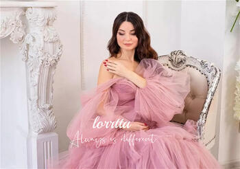 Lorrtta Fairy Skirt Pink Fluffy Maternity Photoshoot Dresses Mesh Wedding Dress Ball Gowns Prom Gown Robe De Soiree Femmes Party